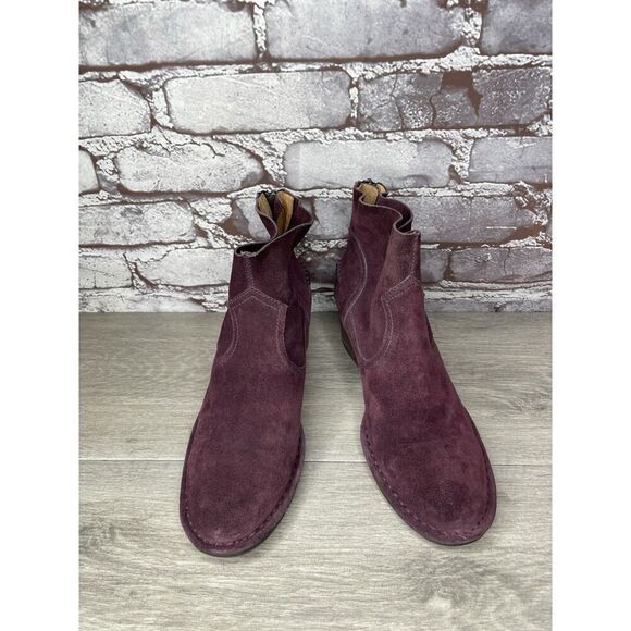 UGG Bandera Purple Plum Suede Back Zip Ankle Bootie Heel Boots Women 7M US/38EU - Picture 15 of 16